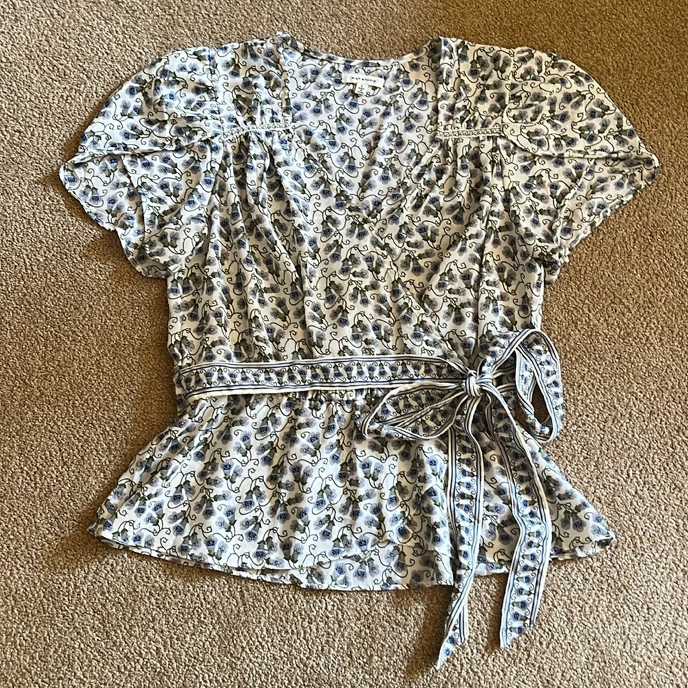 Max Studio Flowy Tie Front Top